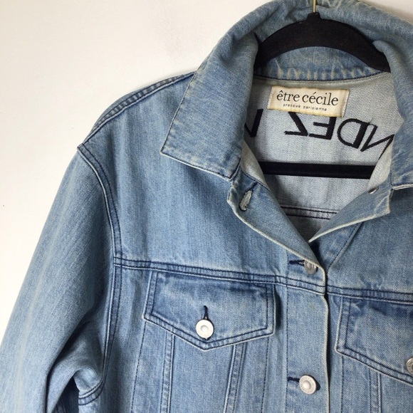 Etre Cecile denim Jean jacket medium women Portugal London France flamingo - Picture 6 of 12